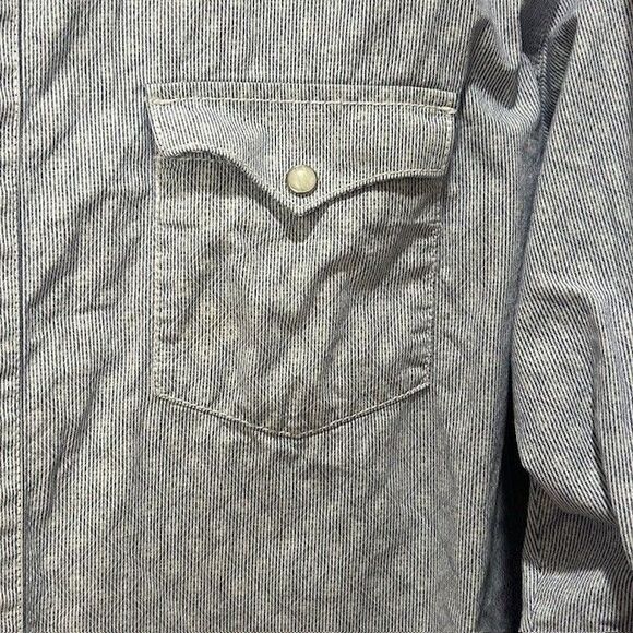 Men Wrangler Pearl Snap Retro Western XL LS Retro Geometric Rodeo Cowboy Work - Picture 2 of 12